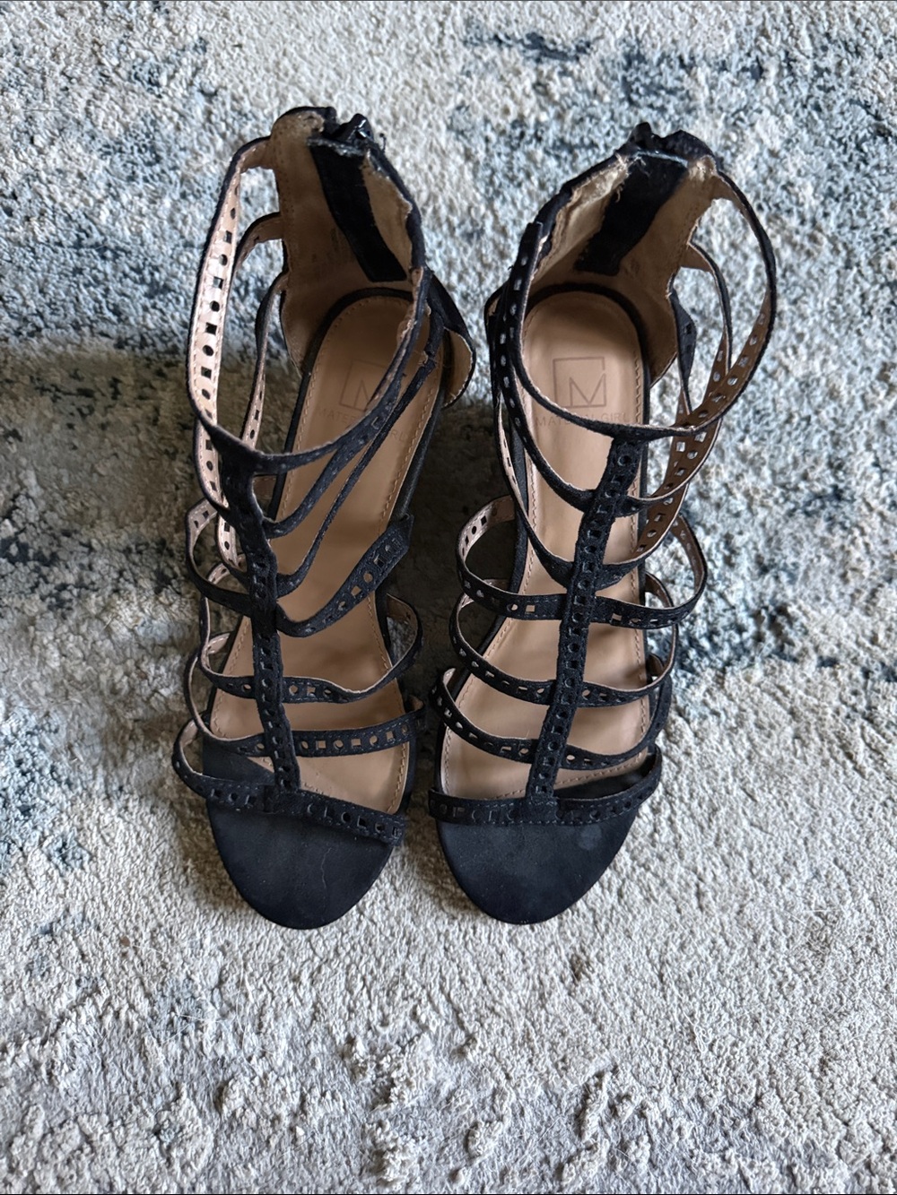 Madden Girl Black Strappy Gladiator Heels